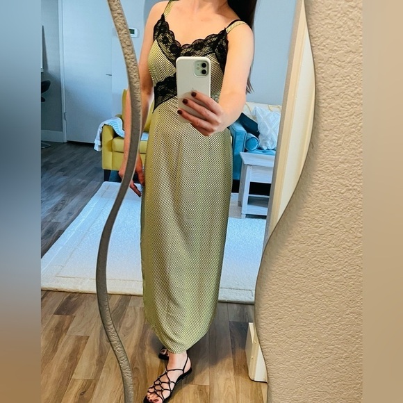 Glamorous Yellow and Black Polka Dot Maxi Dress - Picture 1 of 8